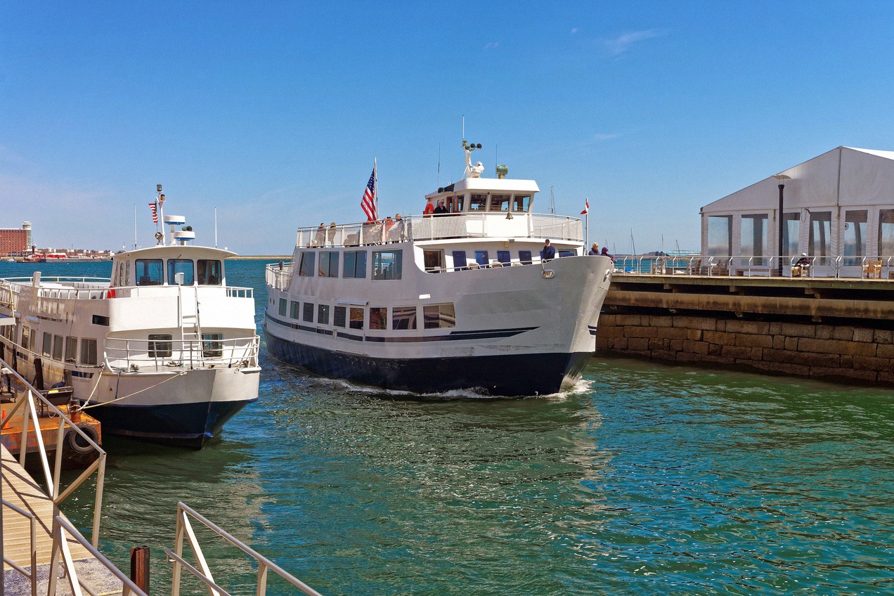 Passenger ferry manoeuvring in Boston Harbor