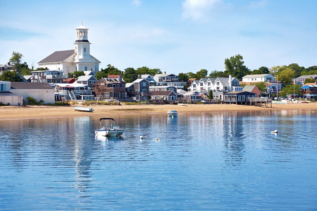 Provincetown harbour on Cape Cod with MacMillan Pier
