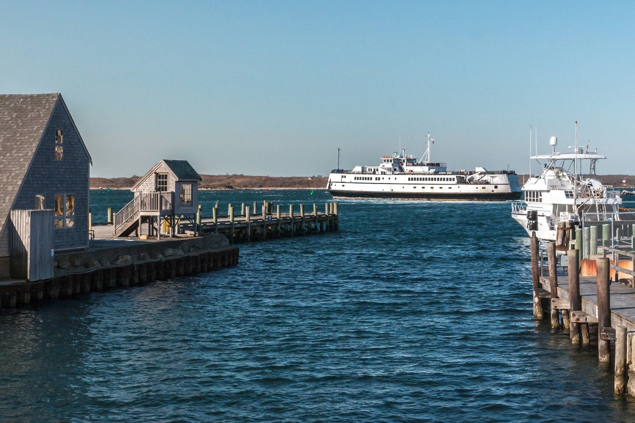 Steamship Authority ferry leaving Woods Hole for Martha's Vineyard